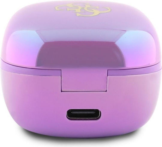Guess 4G Logo Mini In-ear Bluetooth Handsfree Earphones with Charging Case Purple Ansicht 3
