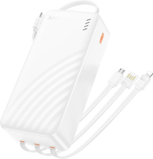 Hoco J146B Power Bank 30000mAh with USB-A Port and USB-C Port White view 1