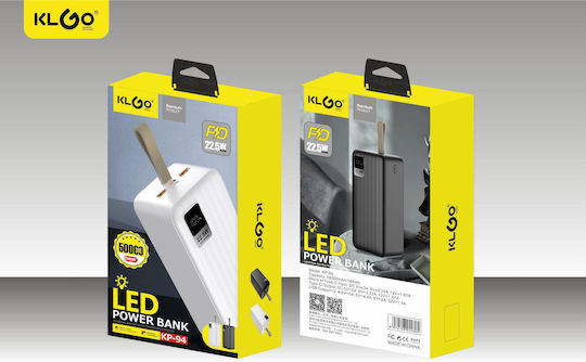 KLGO KP-94 Power Bank 50000mAh 22.5W with 4 USB-A Ports and 2 USB-C Ports Black view 2