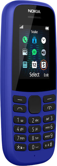 Nokia 105 (2019) Dual SIM Mobile with Buttons (English Menu) Blue view 4