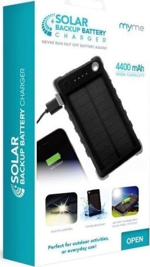 MyMe Solar Power Bank 4400mAh with USB-A Port Black vue 2