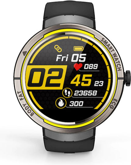 Kumi KU5 Smartwatch with Heart Rate Monitor (Black) view 2