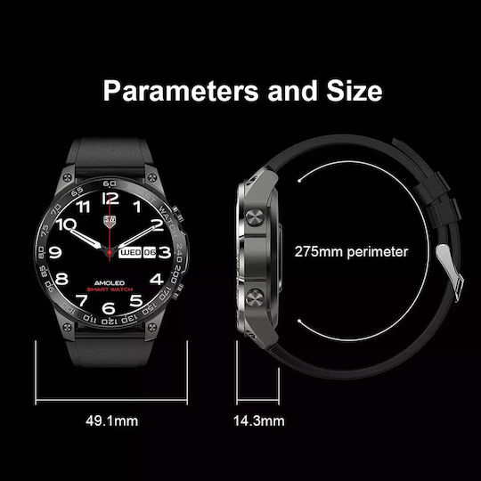 Nubi DM50 Smartwatch with Heart Rate Monitor (Gray) view 5