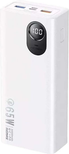Remax RPP-503 Power Bank 30000mAh 65W with 2 USB-A Ports and USB-C Port White
