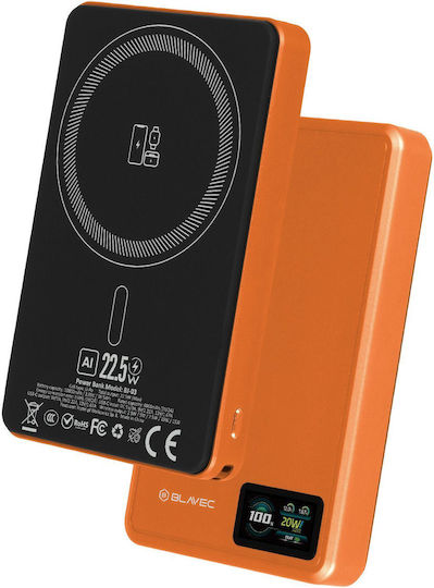 Blavec BJ-03 Slim MagSafe Power Bank 10000mAh 22.5W Orange view 2