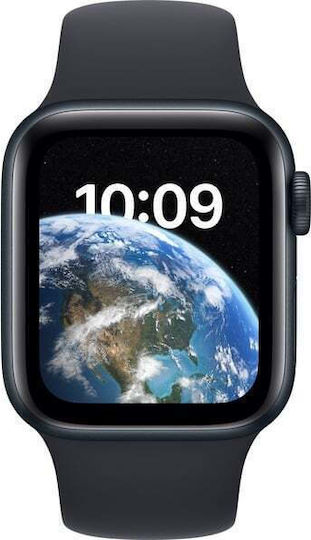 Apple Watch SE 2022 Cellular Aluminium 40mm Waterproof with eSIM and Heart Rate Monitor (Midnight with Midnight Sport Band)