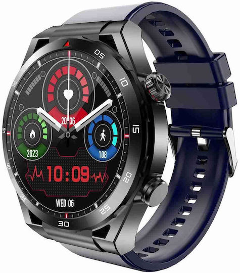 Et450 1.39 Inch Ip67 Waterproof Silicone Band Smart Watch Support Ecg Non-invasive Blood Glucose Measurement Blue view 2