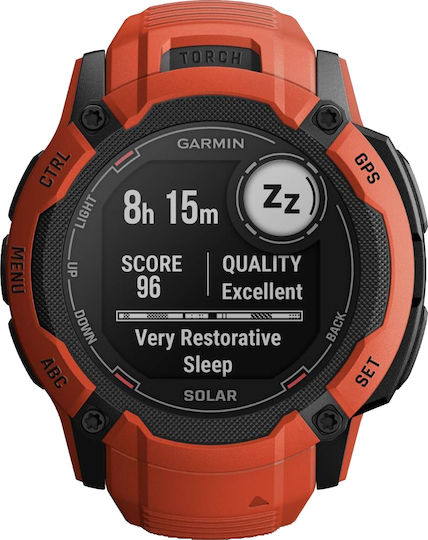 Garmin Instinct 2X Solar 50mm Waterproof Smartwatch with Heart Rate Monitor (Flame Red) view 3