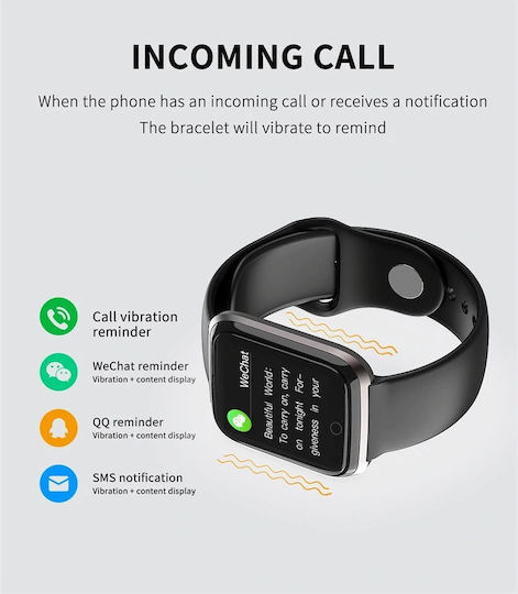 M6 Smartwatch with Heart Rate Monitor (Black) vue 7