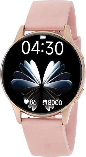 3Guys 3GW1072 42mm Smartwatch with Heart Rate Monitor (Pink)