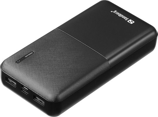 Sandberg Saver Power Bank 20000mAh with 2 USB-A Ports Black vista 2