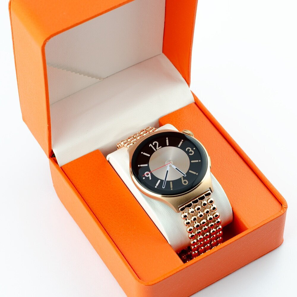 Luna Velvet 46mm Smartwatch with Heart Rate Monitor Pink Gold vista 9