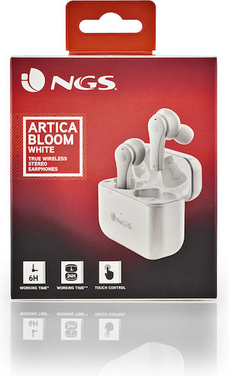 NGS Artica Bloom In-ear Bluetooth Handsfree Earphones with Charging Case White view 8