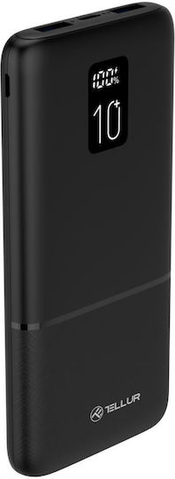 Tellur PD102 Power Bank 10000mAh 22.5W with 2 USB-A Ports and USB-C Port Quick Charge 3.0 Black view 2
