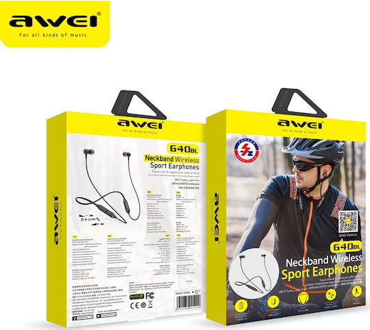 Awei G40BT In-ear Bluetooth Handsfree Earphones with Sweat Resistance Black view 4