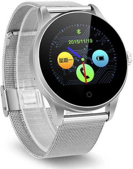 Smartwatch Steel 88 Plus 2018 Metal Strap Elegant Design G-sensor Heart Rate Monitor Android Ios Pedometer Sleep Monitor Agenda Silver Color view 1