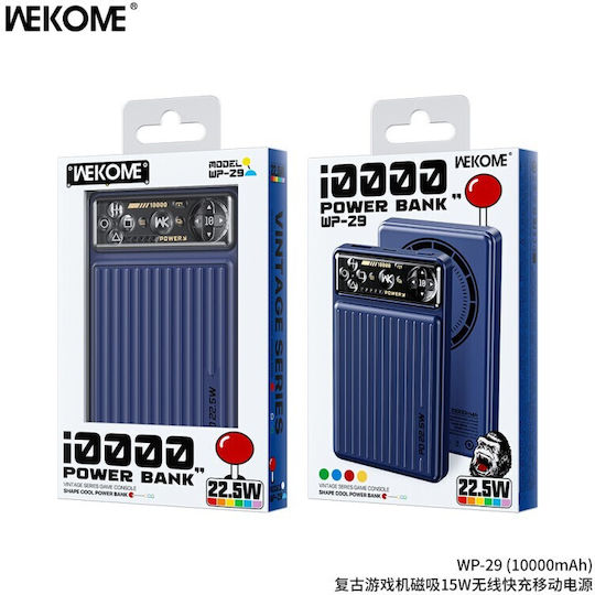 WK WP-29 Power Bank 10000mAh 15W with USB-A Port and USB-C Port Blue view 2