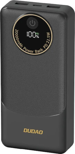 Dudao K12 Power Bank 10000mAh 22.5W with 2 USB-A Ports Power Delivery Black