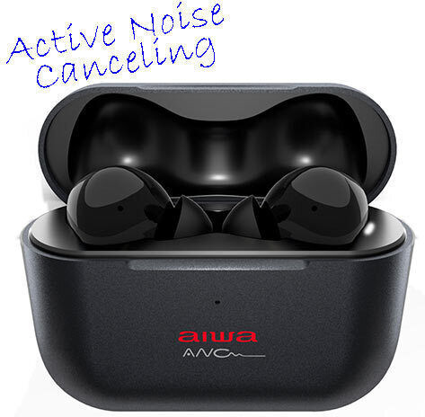 Aiwa EBTW-888ANC Earbud Bluetooth Handsfree Earphones with Charging Case Black view 2