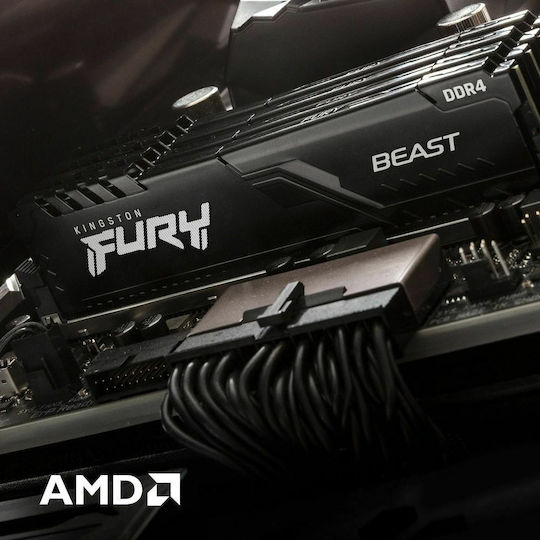 Kingston Fury Beast DDR4 with Module 1x16GB and Speed 3200 for Desktop KF432C16BB1/16 vue 4