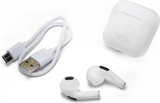 Xoro KHB 30 Earbud Bluetooth Handsfree Earphones with Charging Case White view 2