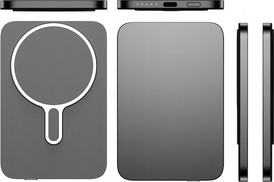3MK MagSnap Go MagSafe Power Bank 5000mAh 20W with USB-C Port Gray view 6