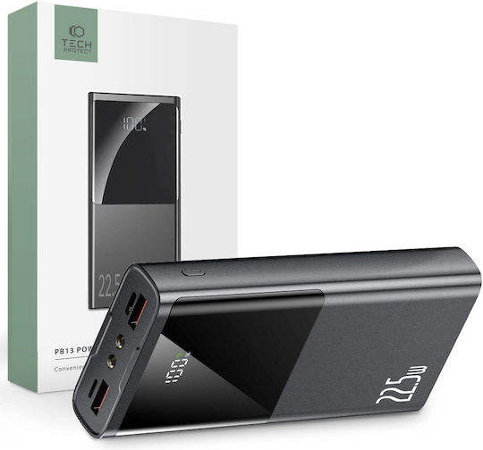 Tech-Protect PB13 Power Bank 20000mAh 22.5W with 2 USB-A Ports and USB-C Port Power Delivery / Quick Charge 3.0 Gray