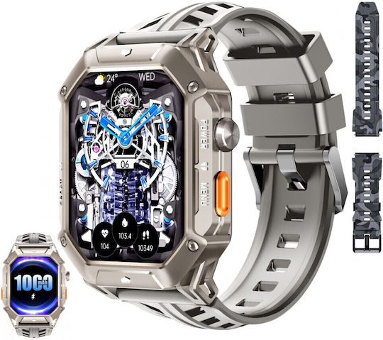 Oukitel BT80 Waterproof Smartwatch with Heart Rate Monitor (Gray) view 7