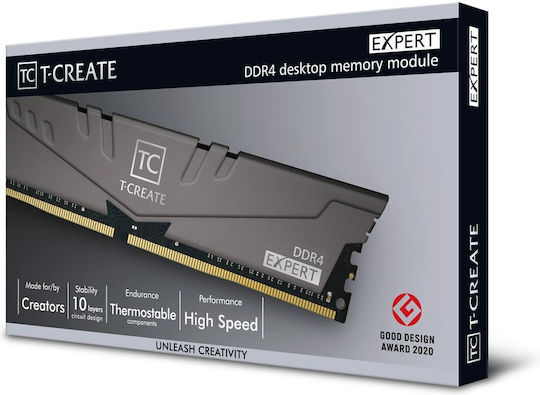 TeamGroup T-Create Expert DDR4 32GB RAM with 2x16GB Modules and Speed 3200 for Desktop TTCED432G3200HC16FDC01 vue 5
