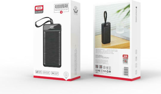 XO PR157 Power Bank 40000mAh 18W with 2 USB-A Ports and USB-C Port Black vue 3