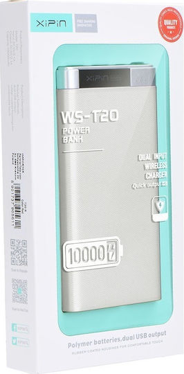 Xipin T20 Power Bank 10000mAh with 2 USB-A Ports White view 2