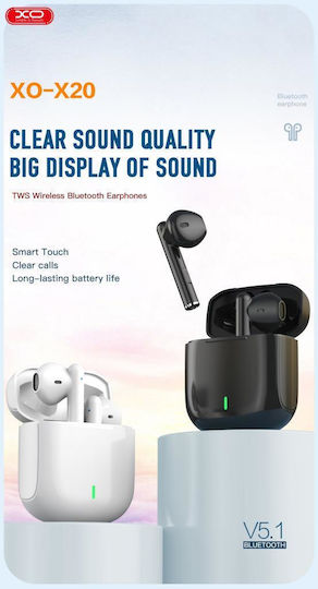 XO X20 Square Ring TWS In-ear Bluetooth Handsfree Earphones with Charging Case White view 6