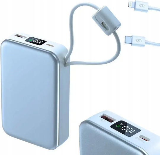 Verk Group 06394 Power Bank 20000mAh 22.5W with USB-A Port and USB-C Port Quick Charge 3.0 Blue