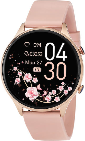 3Guys 3GW5092 44mm Smartwatch with Heart Rate Monitor (Pink)