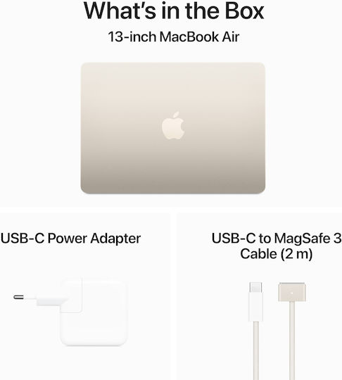 Apple MacBook Air 15" (2024) 15.3" Retina Display (M3-8-core/8GB/256GB SSD) Starlight (US Keyboard) vista 6