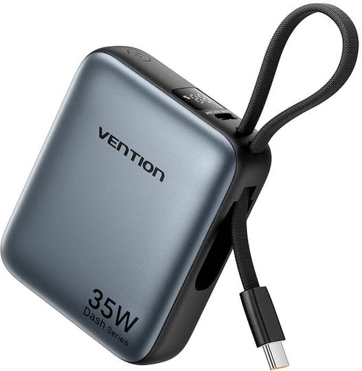 Vention FHE Power Bank 10000mAh 35W With USB-C Power Delivery Output Port Gray