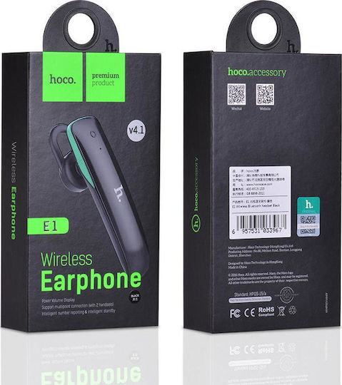 Hoco E1 Earbud Bluetooth Handsfree Earphone Black view 3