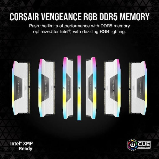 Corsair Vengeance RGB DDR5 32GB RAM with 2x16GB Modules and Speed 5200 for Desktop CMH32GX5M2B5200C40W vue 5