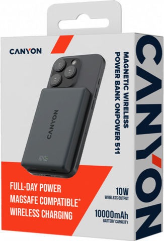 Canyon OnPower 511 MagSafe 10000mAh 20W Power Delivery Black view 6