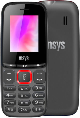 Insys HK2-F18 Dual SIM Mobile with Buttons Black view 1