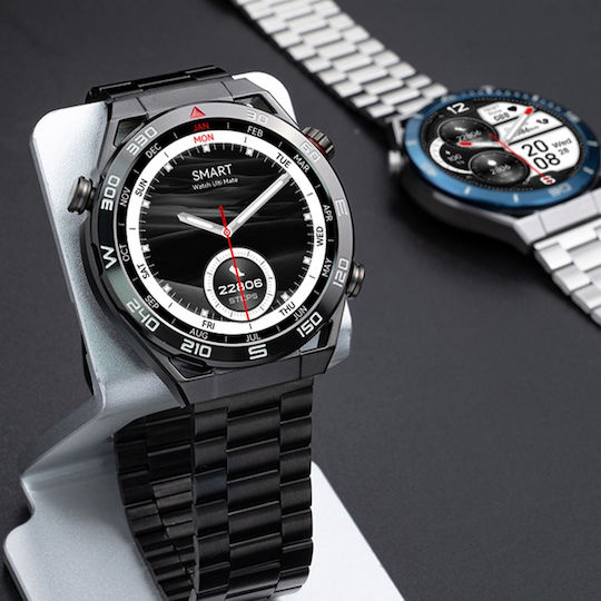 NO.1 ULTRA Mate Smartwatch with Heart Rate Monitor (Silver Case / Silver Strap Metallic) view 3