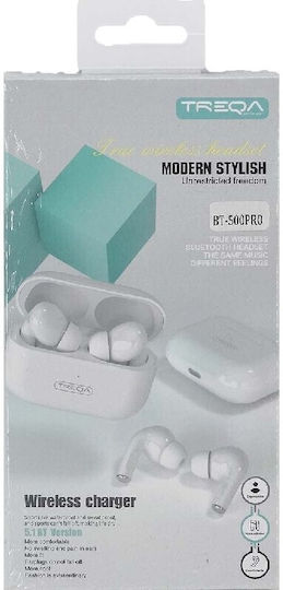 Treqa BT-300Pro Earbud Bluetooth Handsfree Earphones with Charging Case White view 3