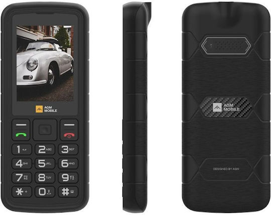 AGM M9 Dual SIM Resistant Mobile with Large Buttons (Greek) Black view 2