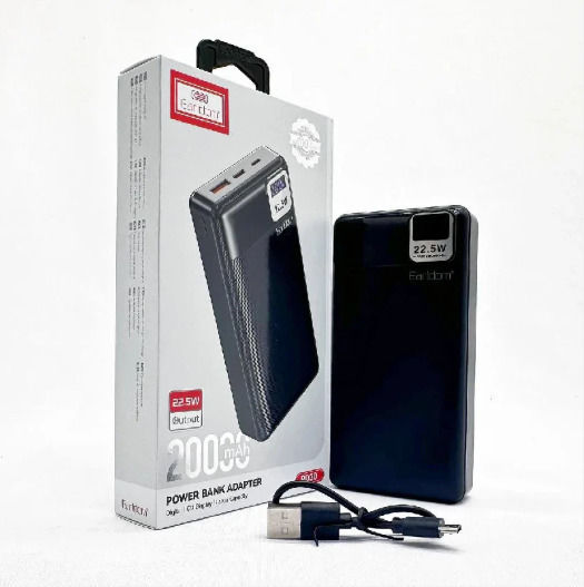 Earldom ET-PD30 Power Bank 20000mAh 22.5W with USB-A Port and USB-C Port Black