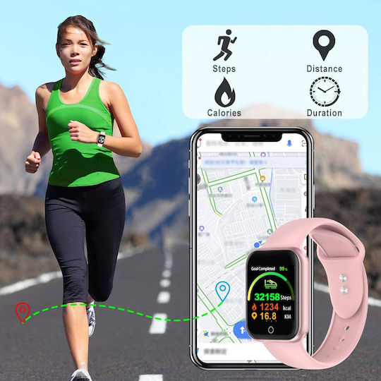 KG07 Smartwatch with Heart Rate Monitor (Pink) view 4