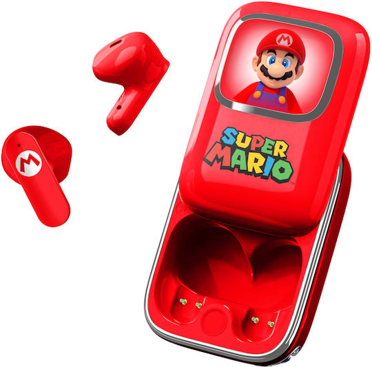 OTL Super Mario Slide In-ear Bluetooth Handsfree Earphones with Charging Case Red view 1