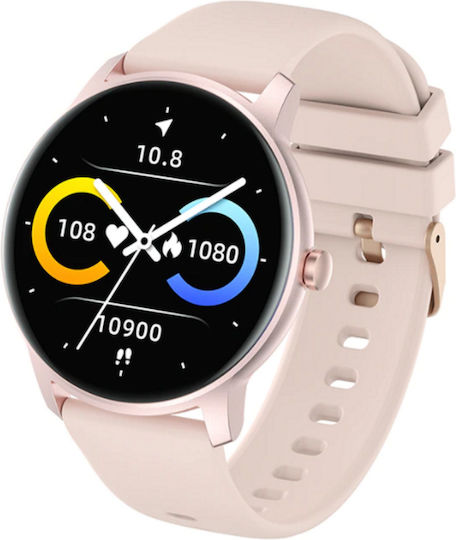 Idealstore Keop77 Smartwatch Sports Health Monitoring Pedometer Water Resistant Curved Screen Ultra Thin Silicone Strap Pink view 1