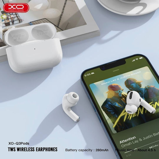 XO Q3 In-ear Bluetooth Handsfree Earphones with Charging Case White view 5