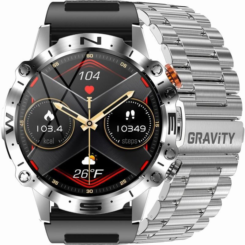 Gravity GT20-2 Smartwatch with Heart Rate Monitor (Black)