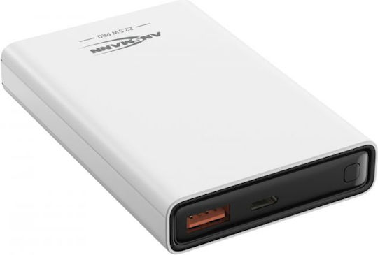 Ansmann Power Bank 10000mAh with USB-A Port and USB-C Port Power Delivery White view 2